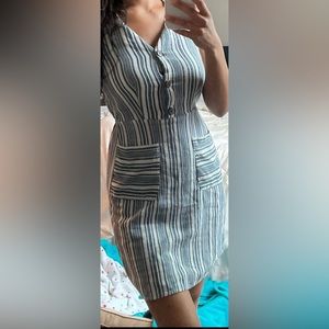 Striped Button Dress
